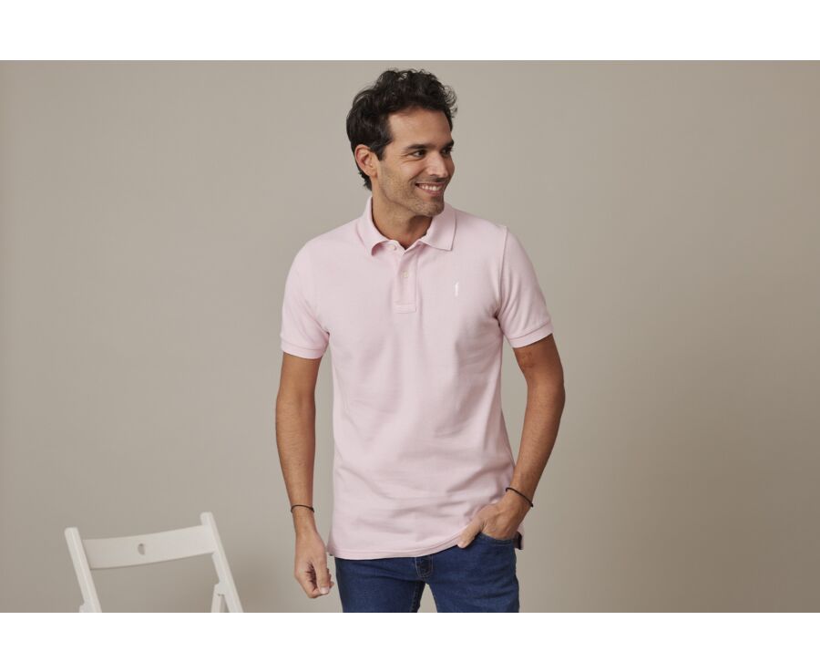 Pale Pink Men's polo shirt - ANDY II