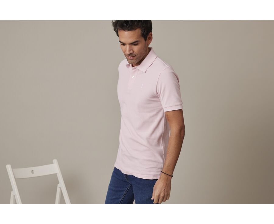 Pale Pink Men's polo shirt - ANDY II