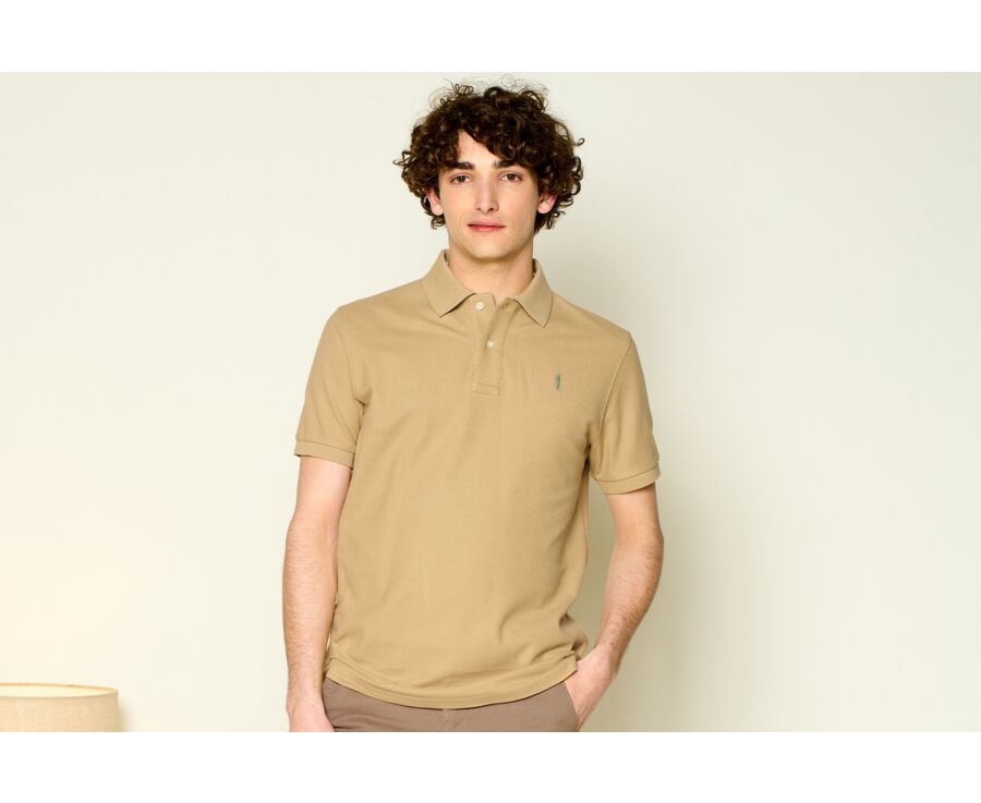 Dark Beige Men's polo shirt - ANDY II