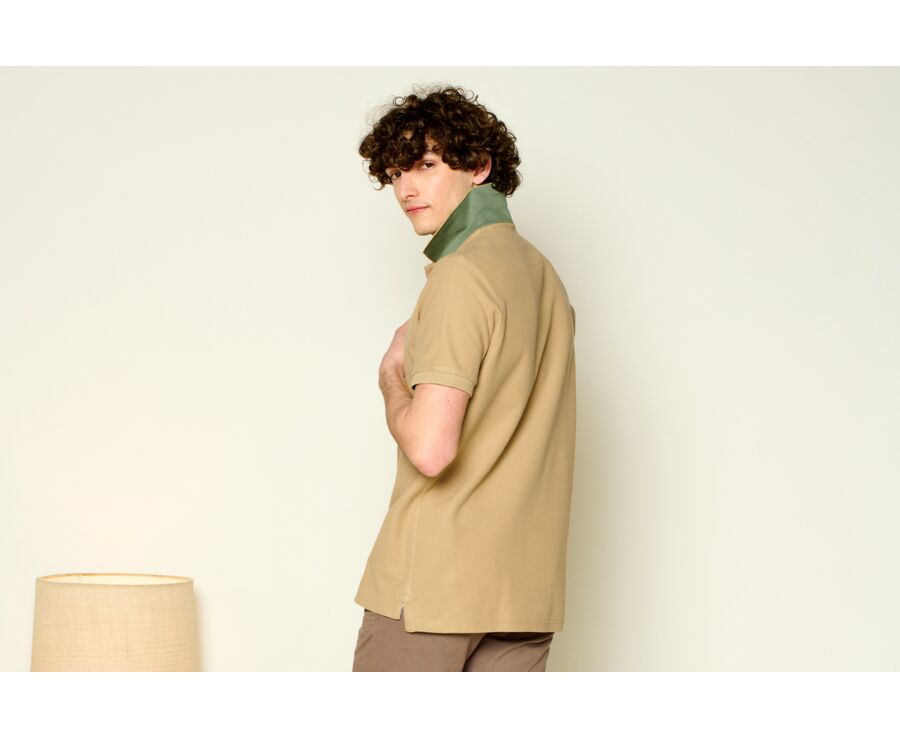 Dark Beige Men's polo shirt - ANDY II