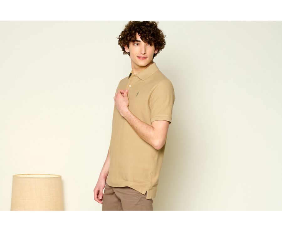 Dark Beige Men's polo shirt - ANDY II