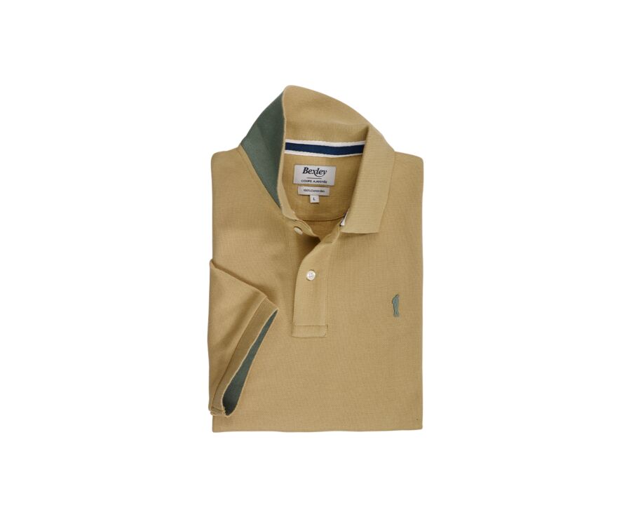Dark Beige Men's polo shirt - ANDY II