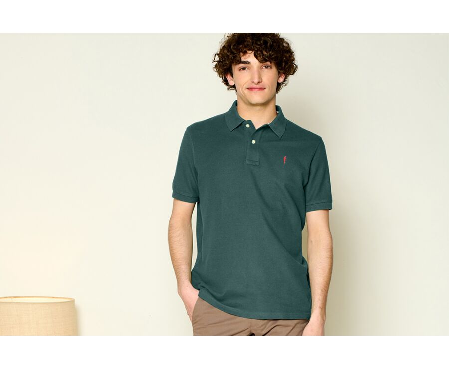 Dark Green Men's polo shirt - ANDY II