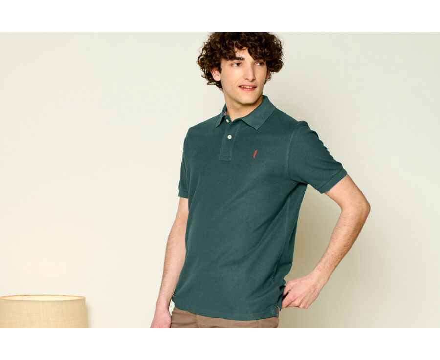 Dark Green Men's polo shirt - ANDY II