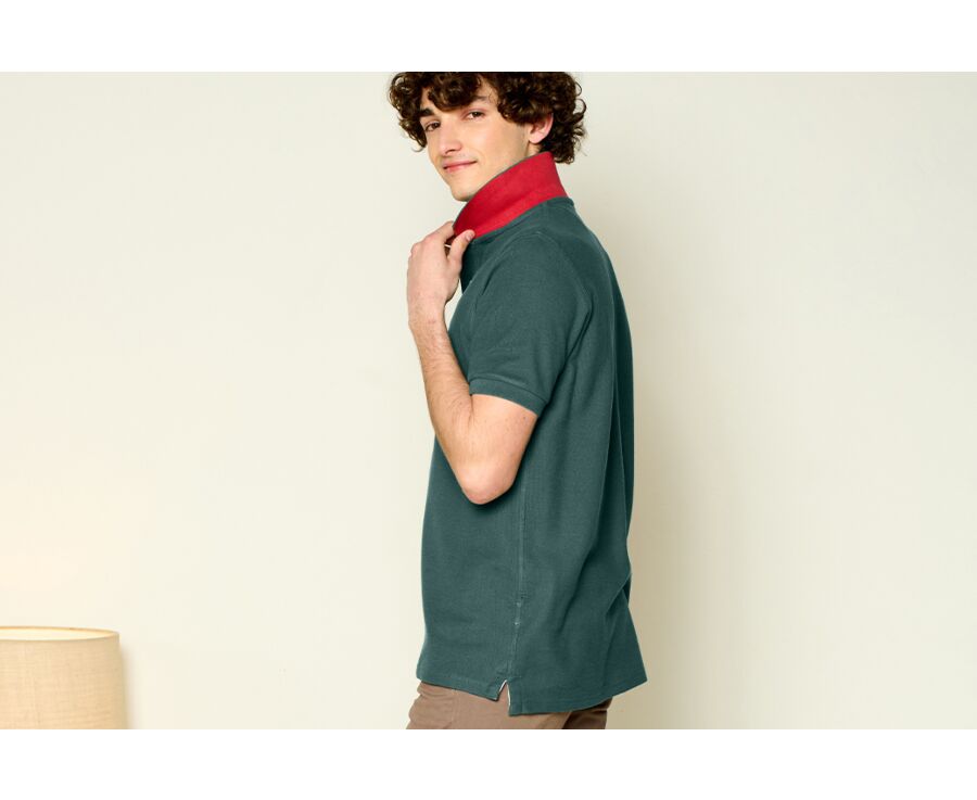 Dark Green Men's polo shirt - ANDY II