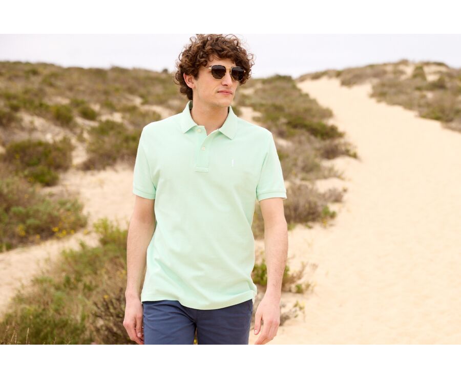 Pale Green Men's polo shirt - ANDY II