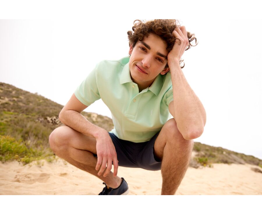 Pale Green Men's polo shirt - ANDY II