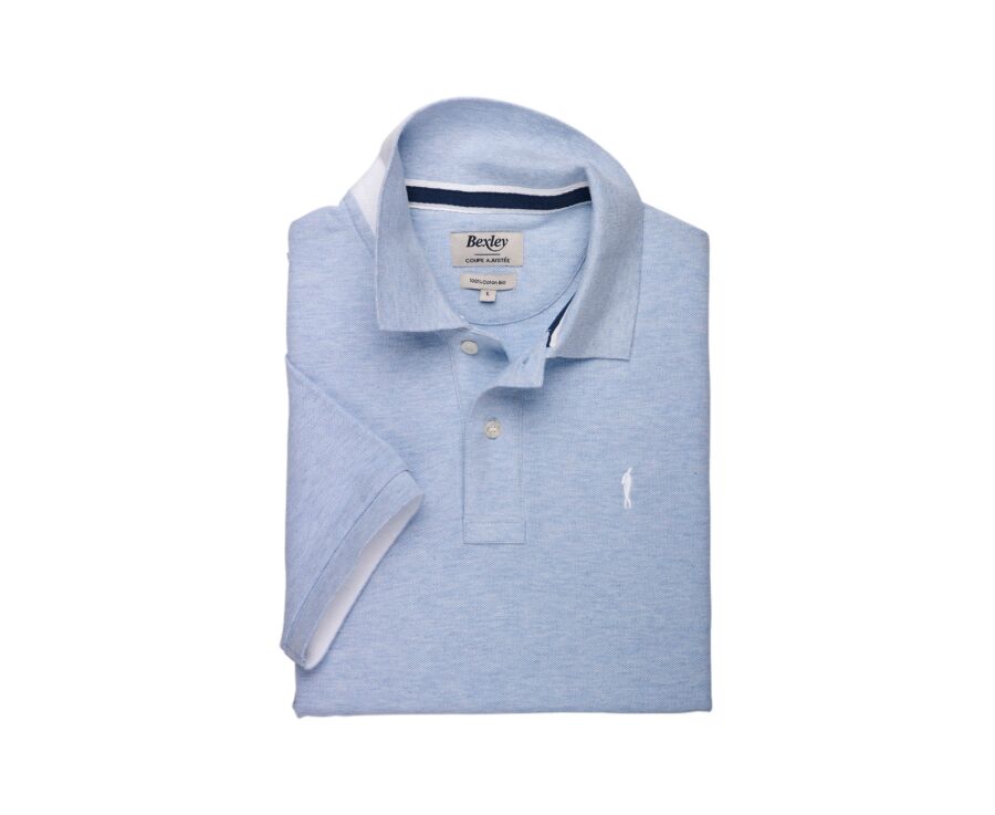 Men’s Polo Shirt - Light Blue Melange - ANDY II