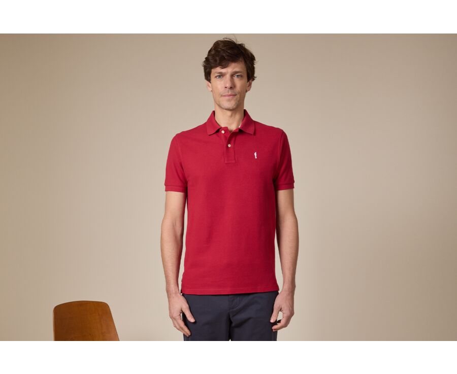 Dark Red Men's polo shirt - ANDY II