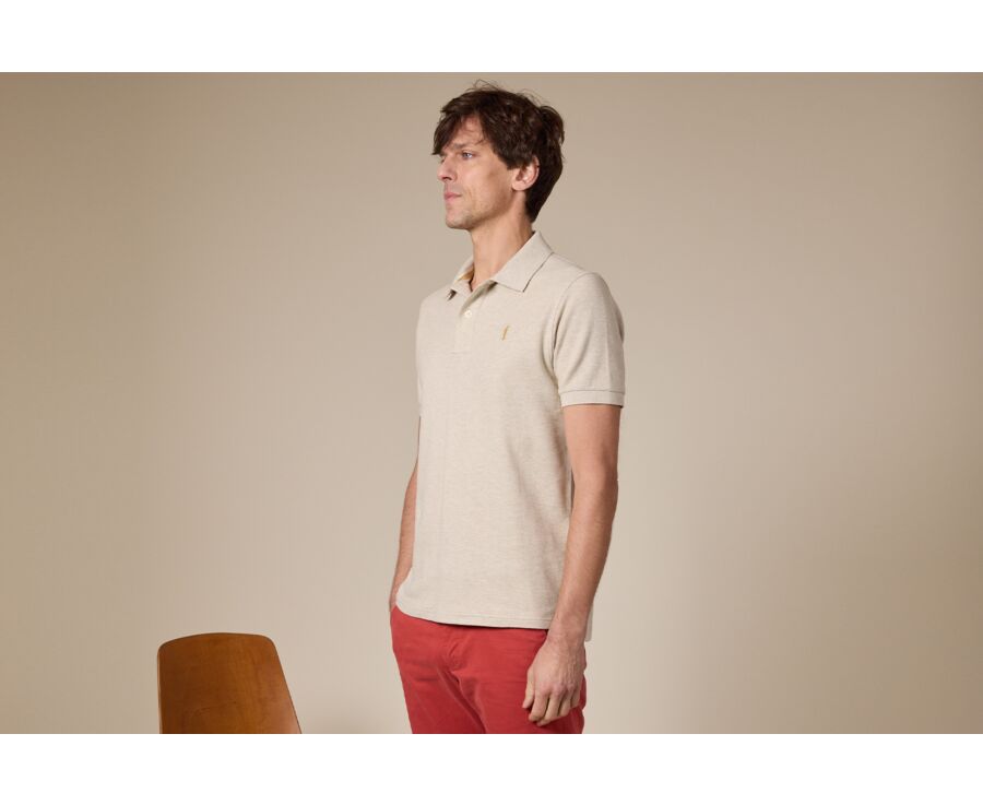 Men’s Polo Shirt Heather Beige - ANDY II