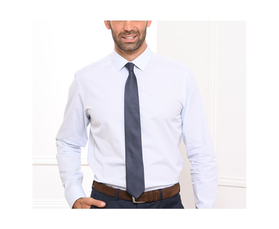 Petrol Blue Tie with Navy Micro dots