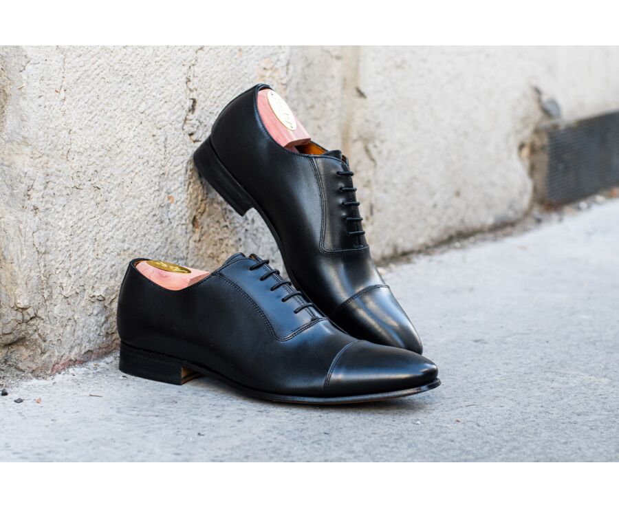 Black Men's Oxford shoes - Leather outsole - RINGWOOD