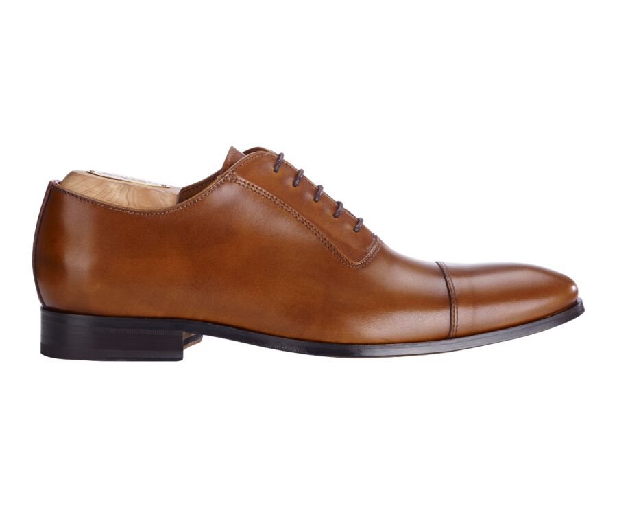 Patina Cognac Men's Oxford shoes - Leather outsole - RINGWOOD