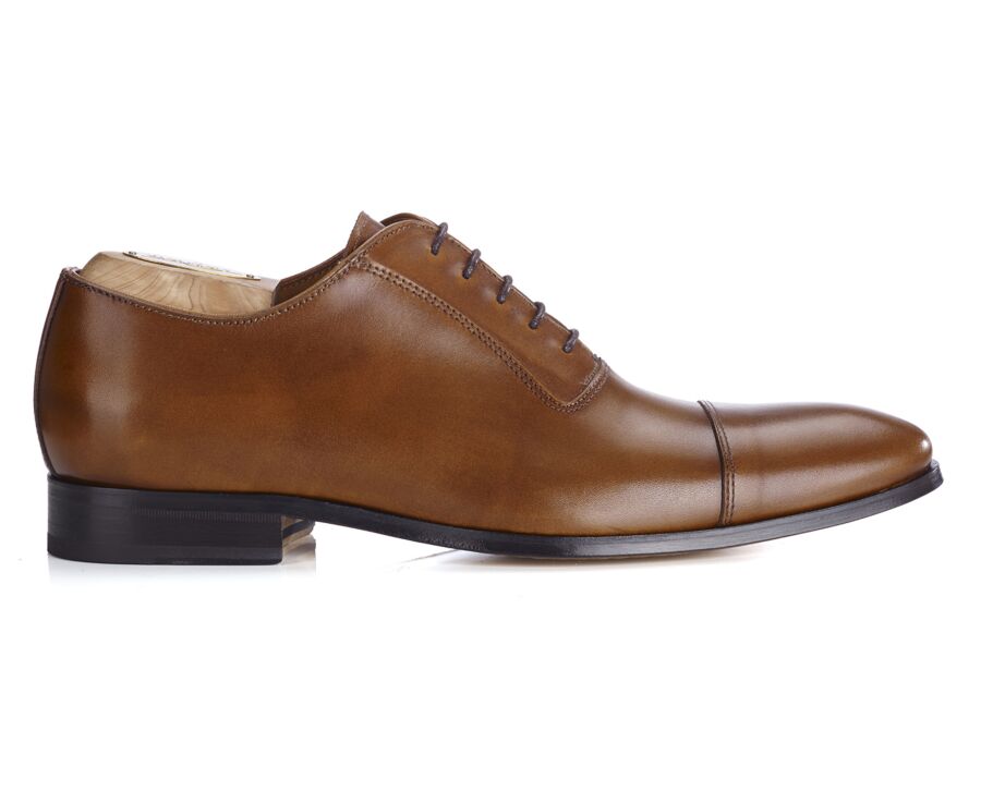 Patina Cognac Men's Oxford shoes - Leather outsole - RINGWOOD