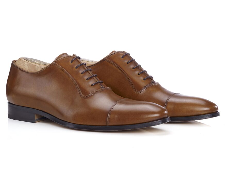 Patina Cognac Men's Oxford shoes - Leather outsole - RINGWOOD