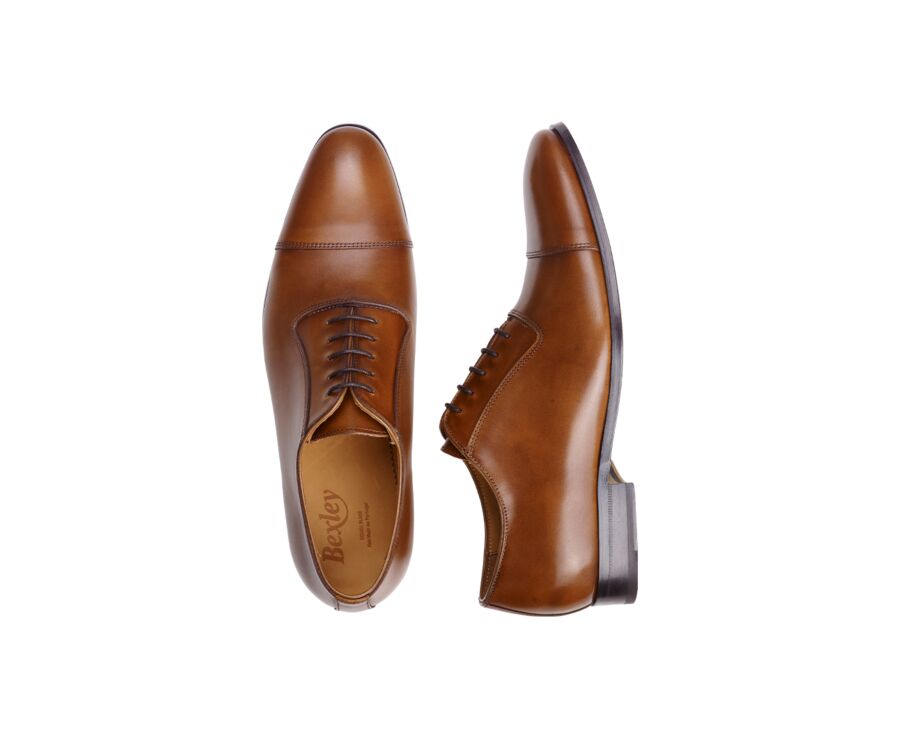 Patina Cognac Men's Oxford shoes - Leather outsole - RINGWOOD