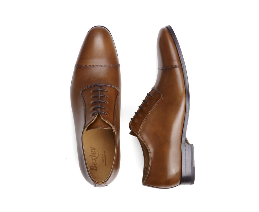 Patina Cognac Men's Oxford shoes - Leather outsole - RINGWOOD