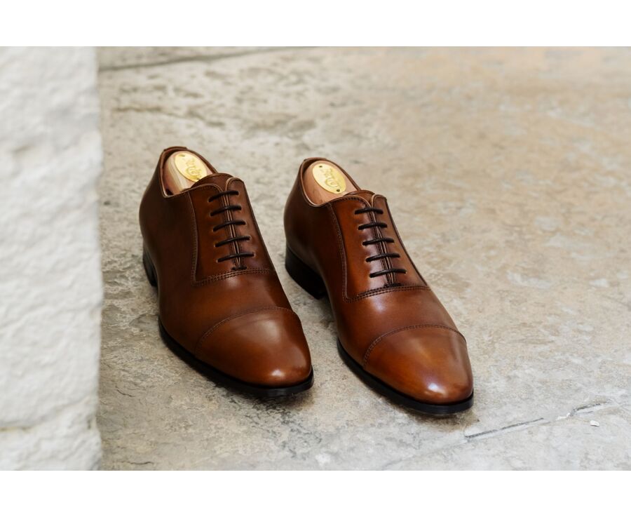 Patina Cognac Men's Oxford shoes - Leather outsole - RINGWOOD