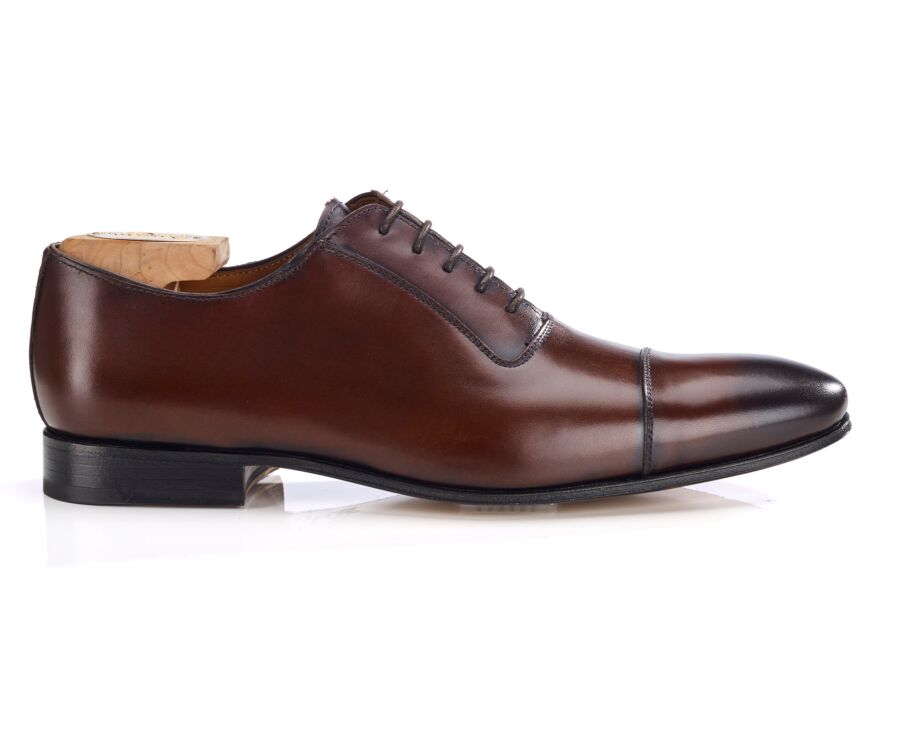 Men’s chocolate patinated leather Oxford shoes - RINGWOOD