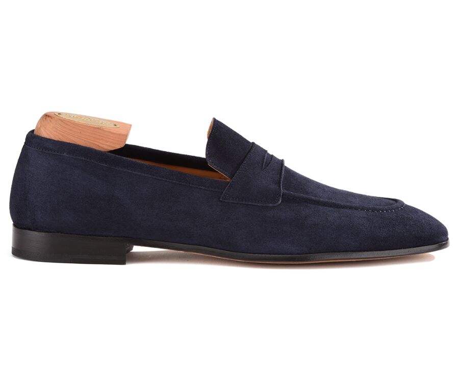 Navy Suede Loafers BRIONE