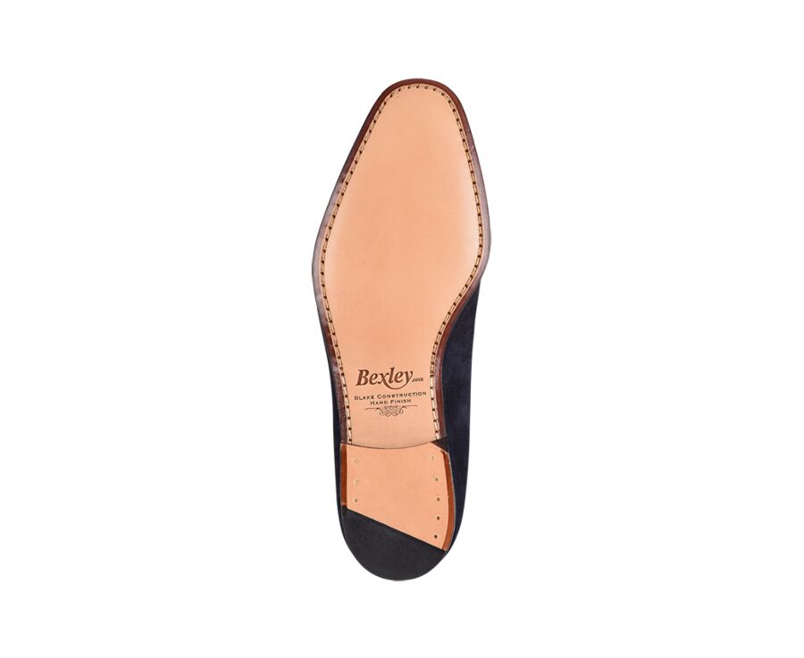 Navy Suede Loafers - BRIONE