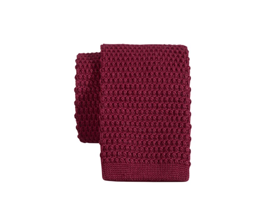 Burgundy Knitted Cotton Tie