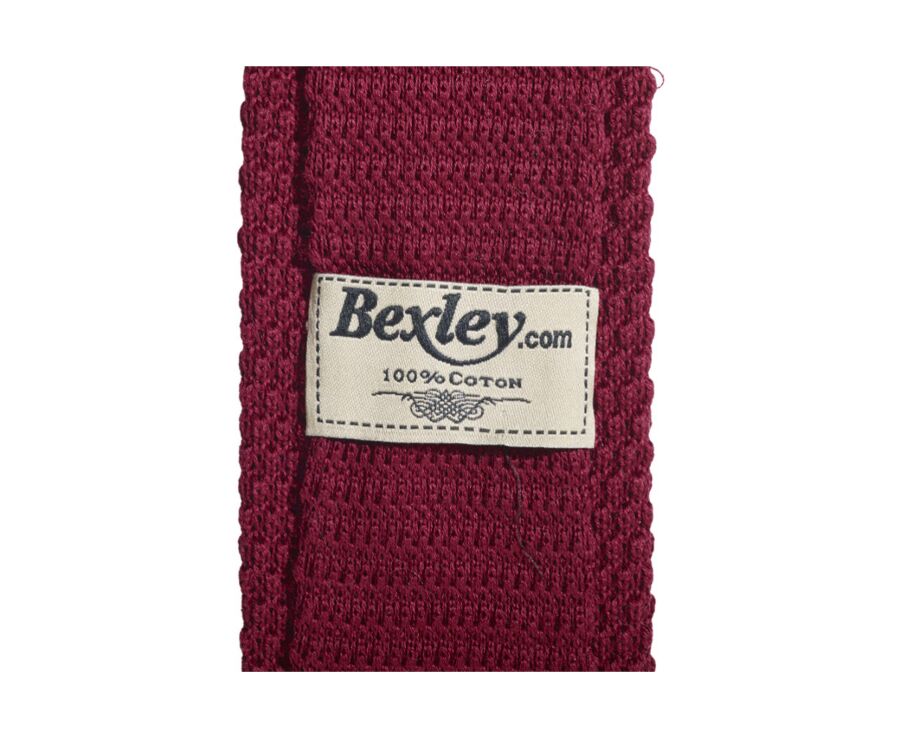 Burgundy Knitted Cotton Tie