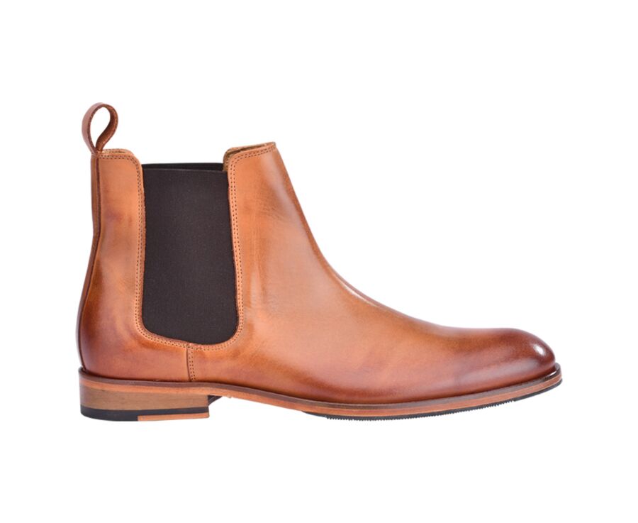 Hazelnut Leather Chelsea Boots - DAWSON II PATIN