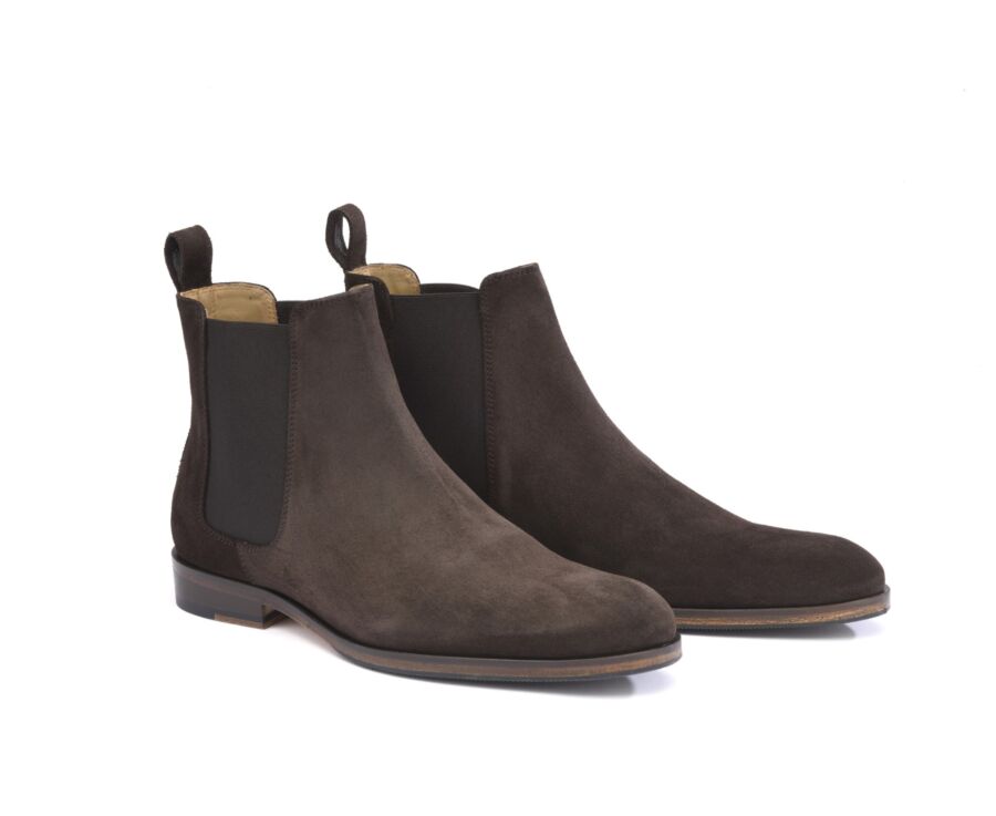 Chocolate Suede Chelsea Boots - DAWSON II PATIN
