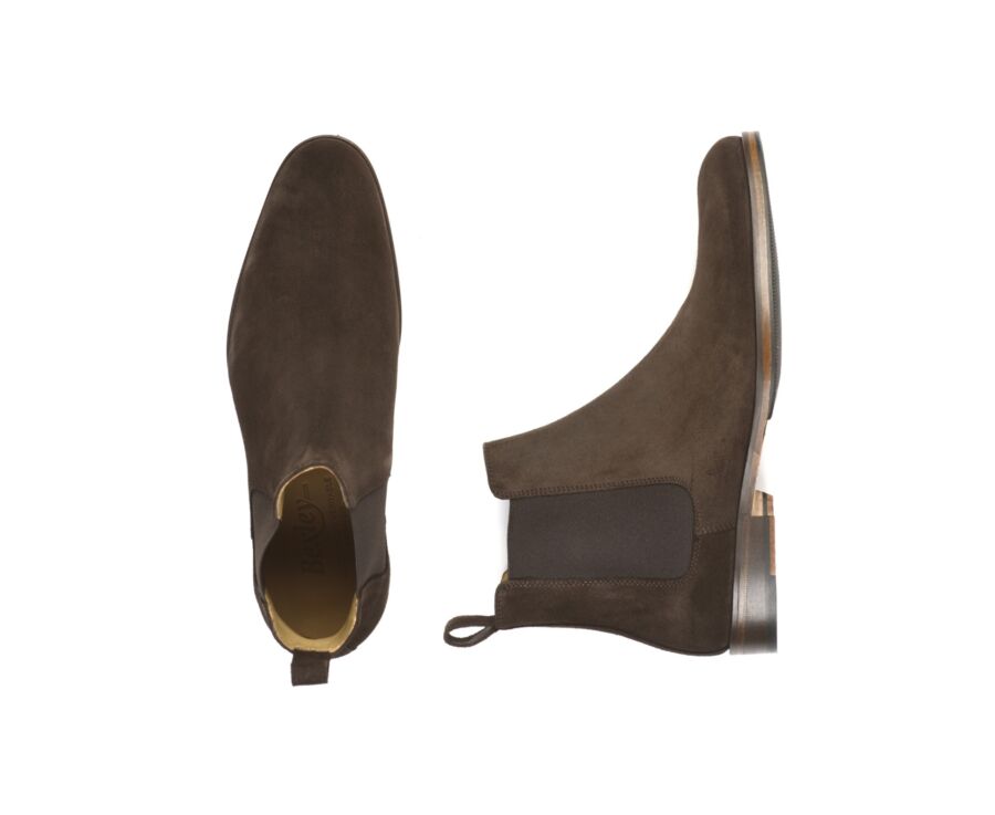Chocolate Suede Chelsea Boots - DAWSON II PATIN