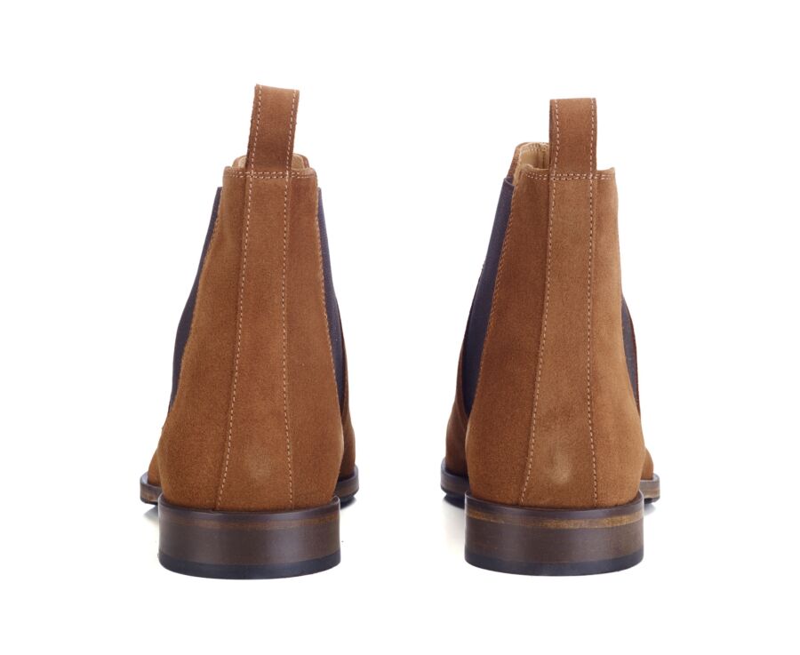 Cognac Suede Chelsea Boots - DAWSON II PATIN