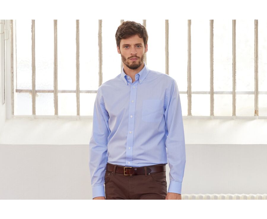 Blue sky Cotton shirt - American collar - TOMMY