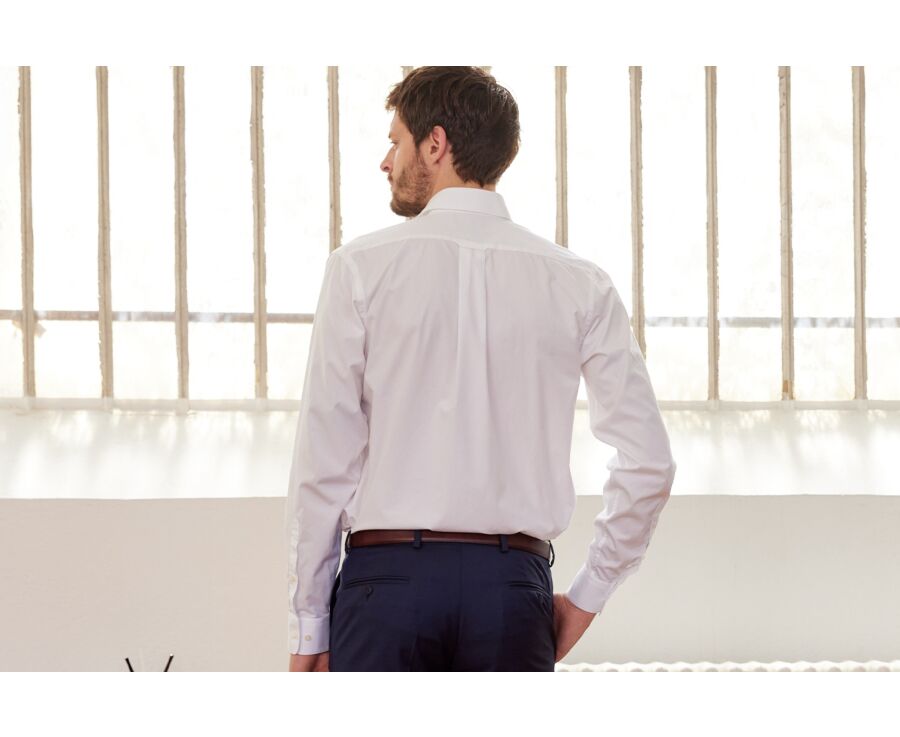 White Cotton shirt - Chest pocket - ALBERTO II CLASSIC
