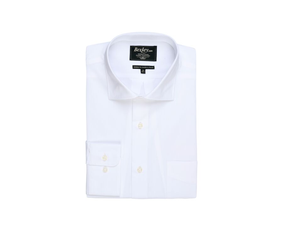 White Cotton shirt - Chest pocket - ALBERTO II CLASSIC