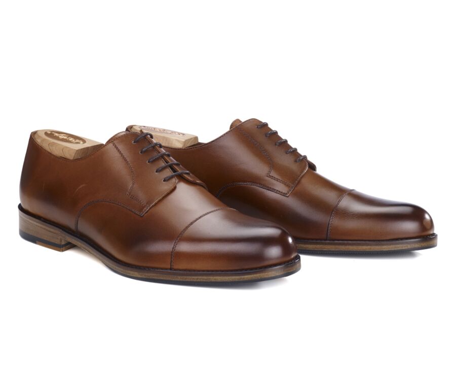 Patina Cognac Derby Shoes - Rubber pad - MAYFAIR CLASSIC PATIN