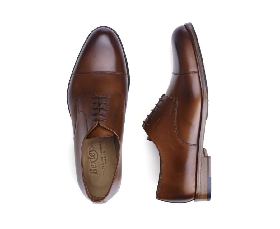Patina Cognac Derby Shoes - Rubber pad - MAYFAIR CLASSIC PATIN