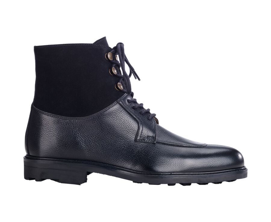 Black Grained Leather Boots - KENT HIGH GOMME COUNTRY
