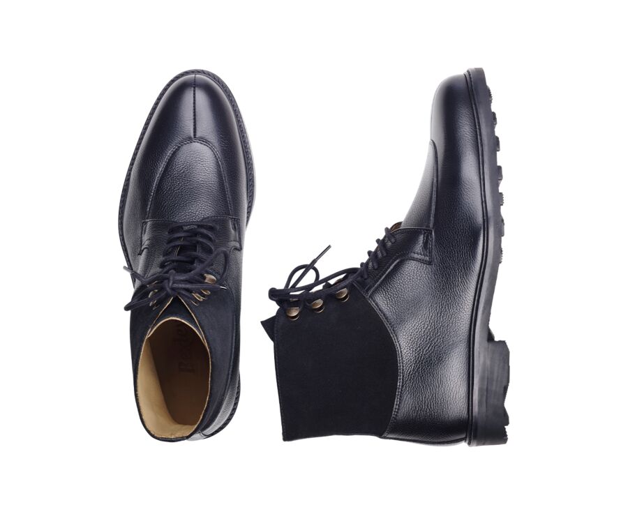 Black Grained Leather Boots - KENT HIGH GOMME COUNTRY