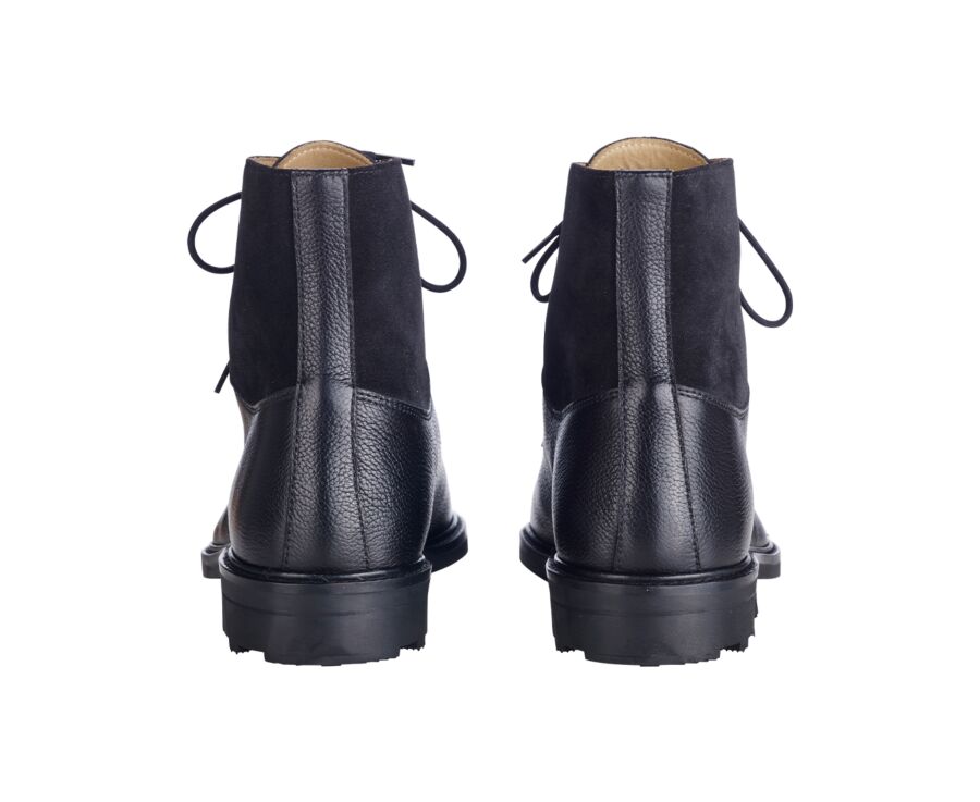 Black Grained Leather Boots - KENT HIGH GOMME COUNTRY