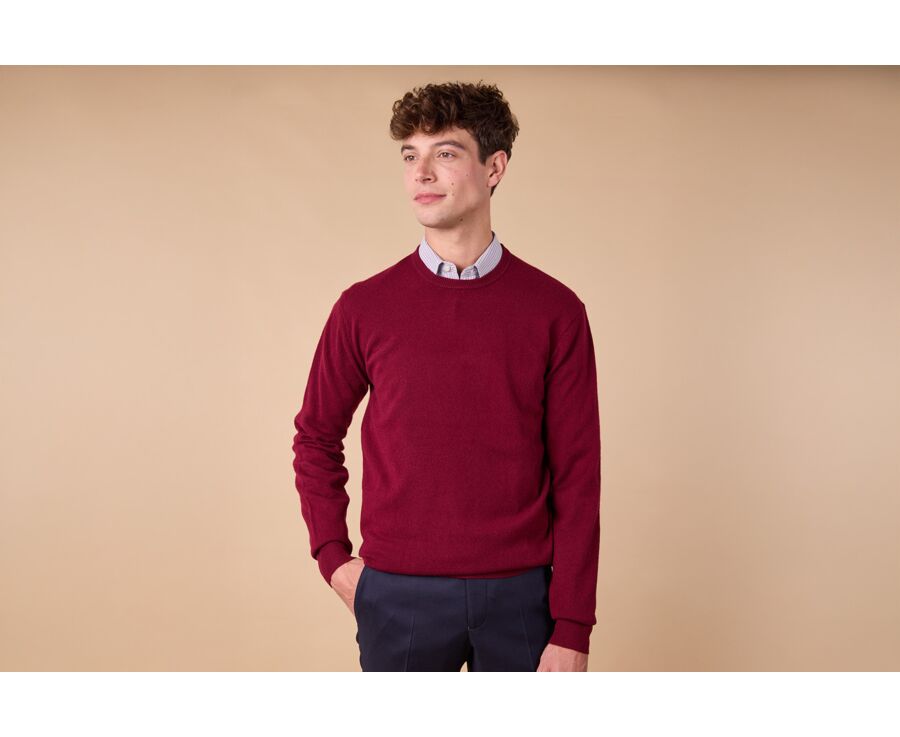 Men's wool Jumper – Burgundy - CONAN