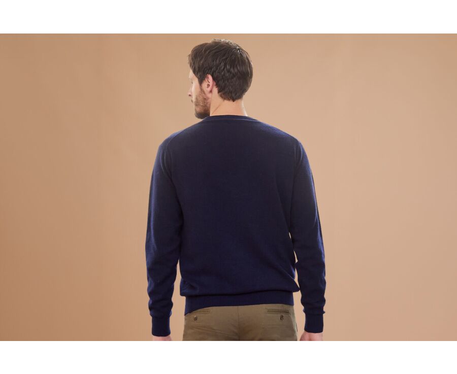 Navy round-neck wool jumper - CONAN