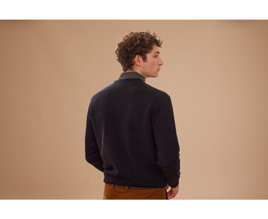 Black round-neck wool jumper - CONAN