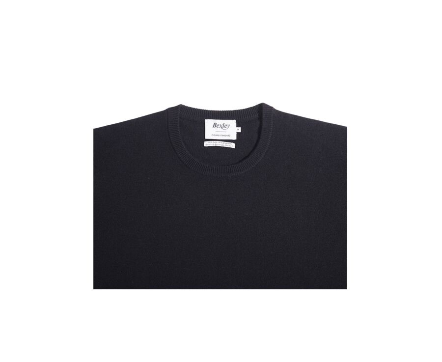 Black round-neck wool jumper - CONAN