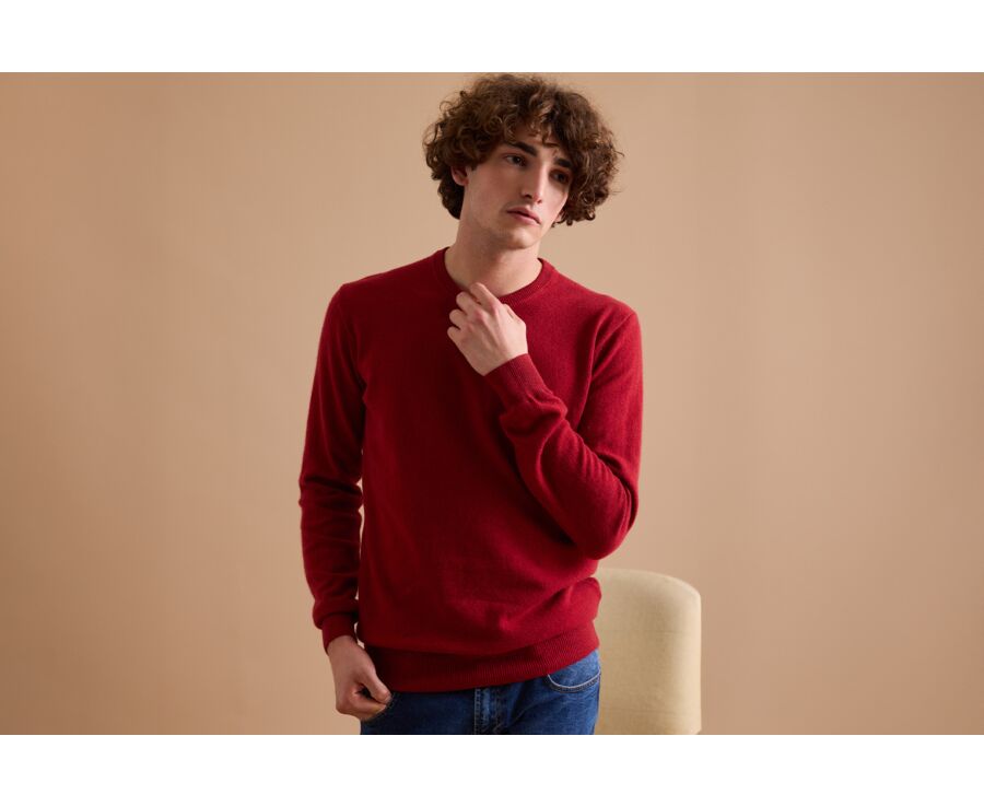 Red round-neck wool jumper - CONAN