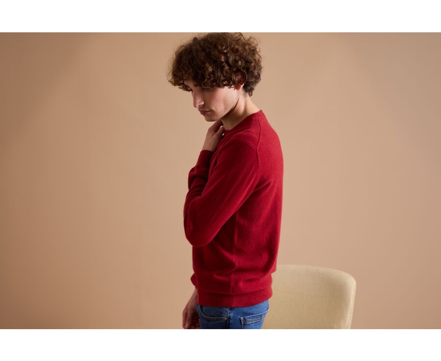 Red round-neck wool jumper - CONAN