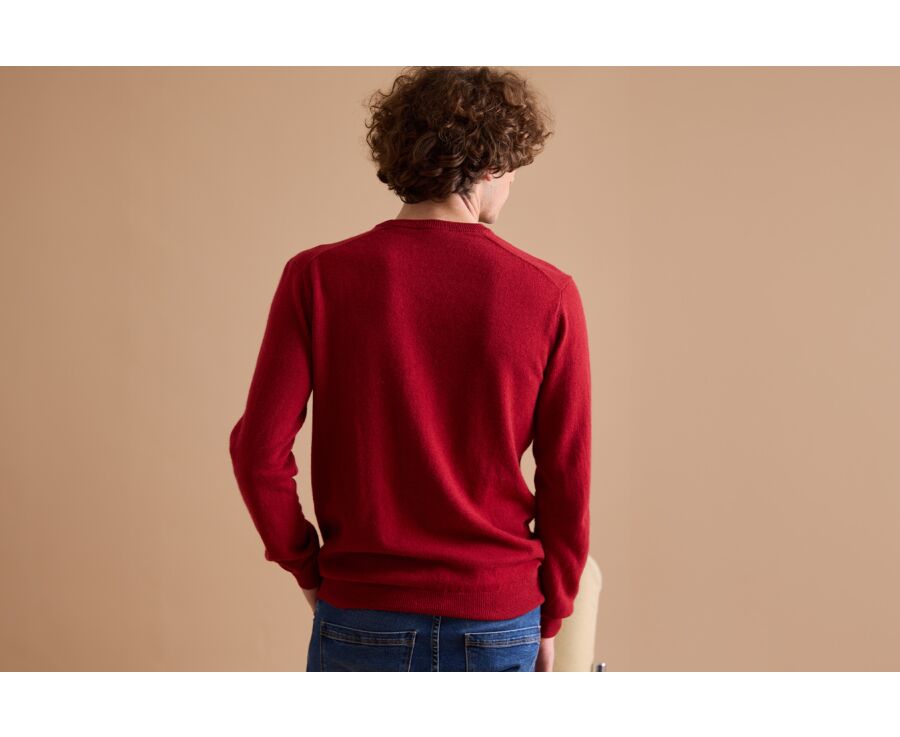 Red round-neck wool jumper - CONAN