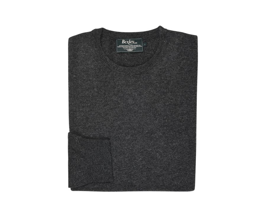 Grey Antracite round-neck wool jumper - CONAN