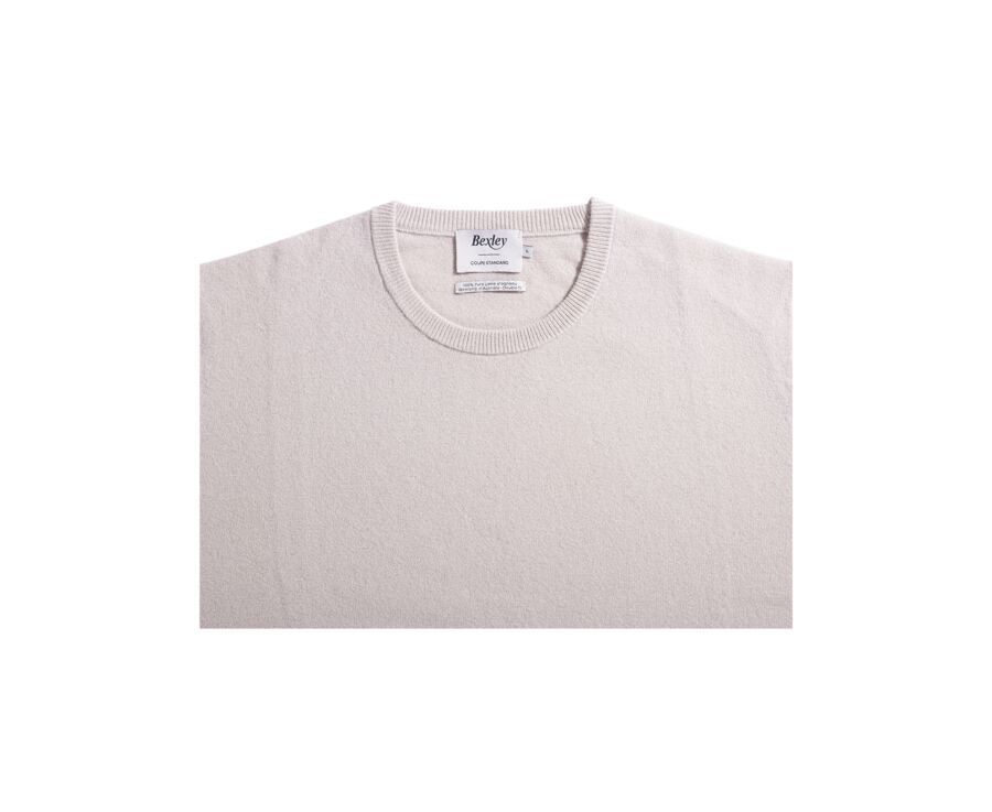 Light beige round-neck wool jumper - CONAN