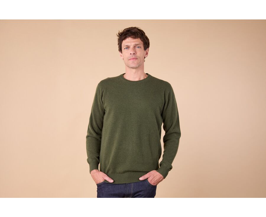 Green round-neck wool jumper - CONAN