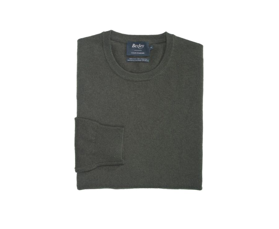 Green round-neck wool jumper - CONAN